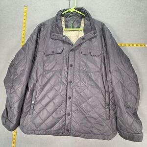 Stio Jacket Mens Large Gray Quilted Insulated Snap Front Pertex Style 2169F19